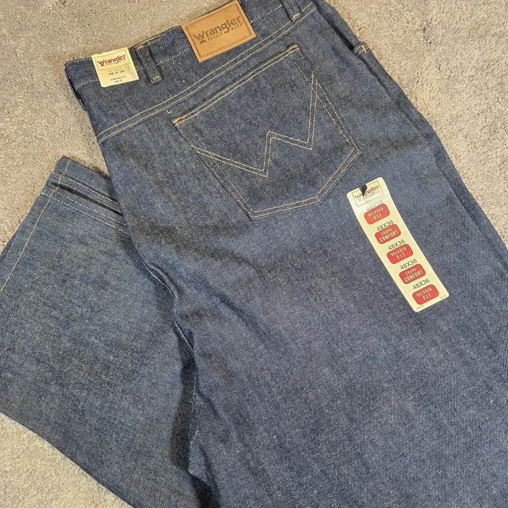 Wrangler Rugged Wear Jeans Mens 48 X‎ 36  Relaxed Fit Denim Blue Stretch